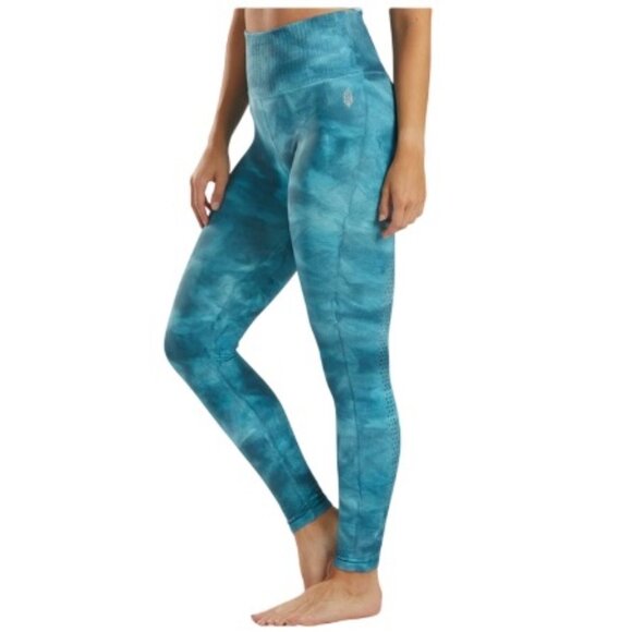 Free People Womens Good Karma Tie Dye Yoga Leggings Blue Peacock Size XS/S - Picture 5 of 8